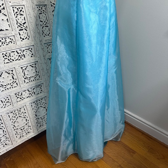 Blondie Nites By Jaslene Y2K Style Baby Blue Fairy Core Embellished Prom Dress - Picture 4 of 8